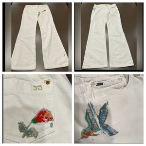 Joe’s Jeans Vintage Archives 1972 White Painted Straight Leg LowRise Jeans Sz 28